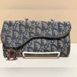 Dior Denim Trotter Saddle Long Wallet